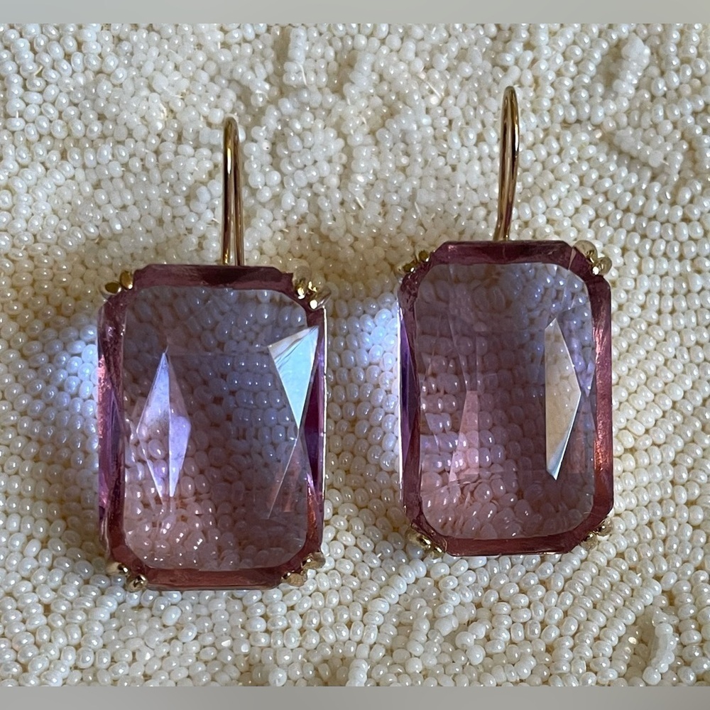 ✨Anthropologie Cecily Periwinkle Gemstone Earrings - Picture 2 of 11